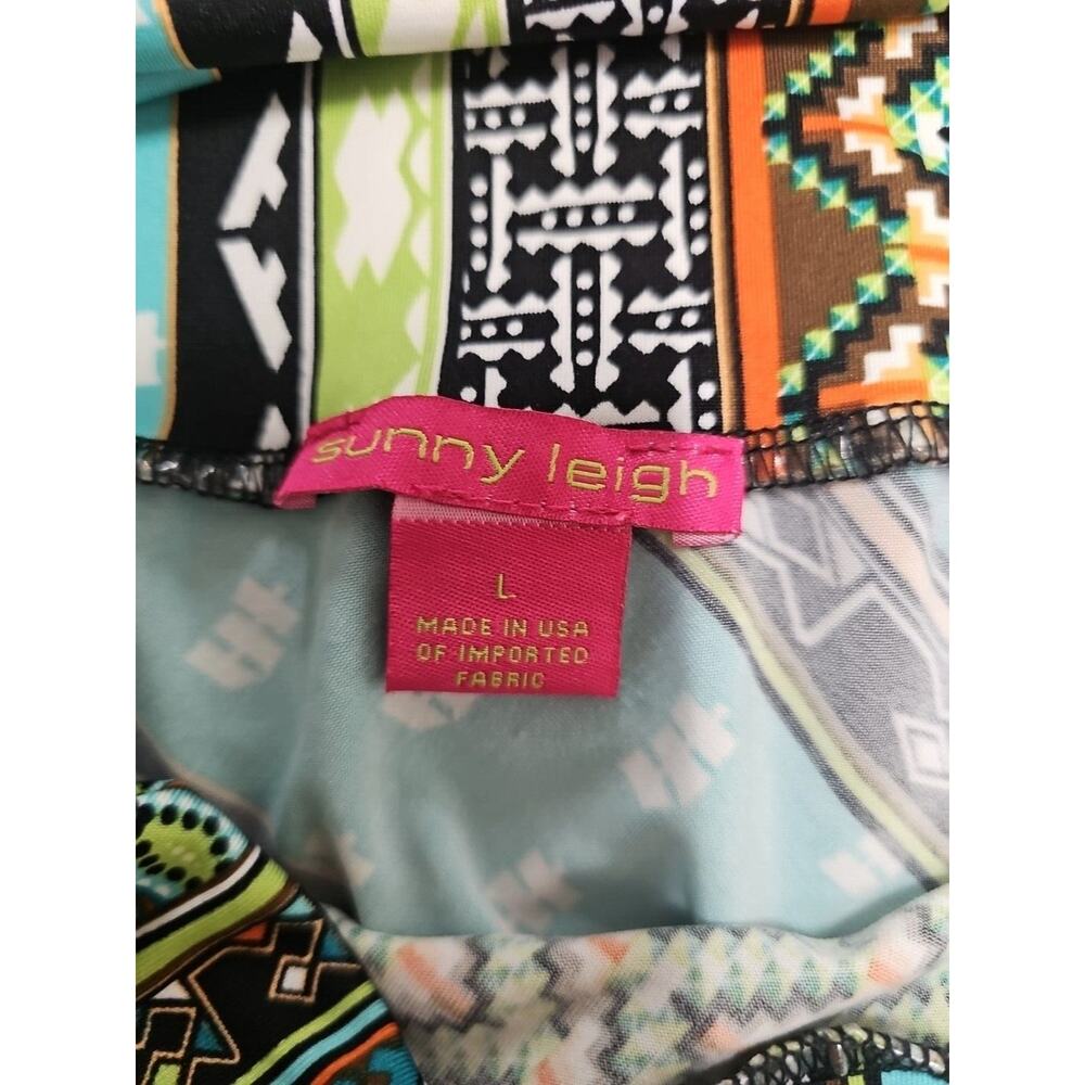 Sunny Leigh Maxi Skirt Large Mixed Print Stripe Aztec Boho Gypsy Stretch - Picture 4 of 8